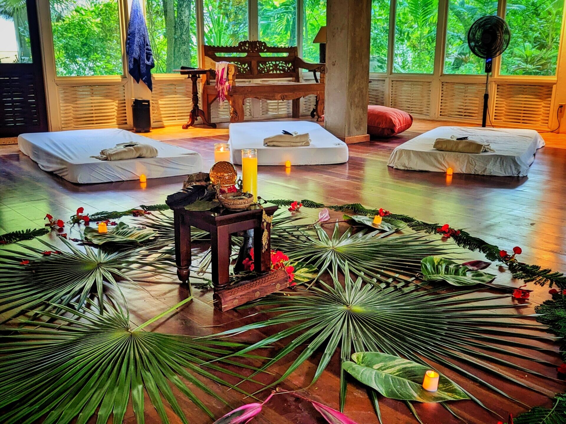 Image of a professional setting for magic mushroom, psychedelic retreat at ONE Retreats in Negril, Jamaica.